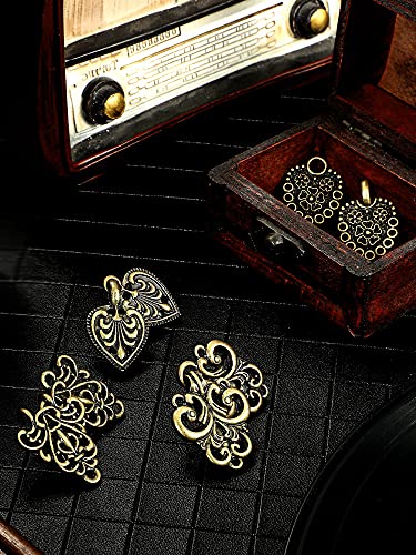 4 Pieces Vintage Sweater Swirl Clip Cape Cloak Clips Retro Cardigan Clip Shawl Collar Clasp Dress Shirt Brooch Clip (Bronze,Classic)