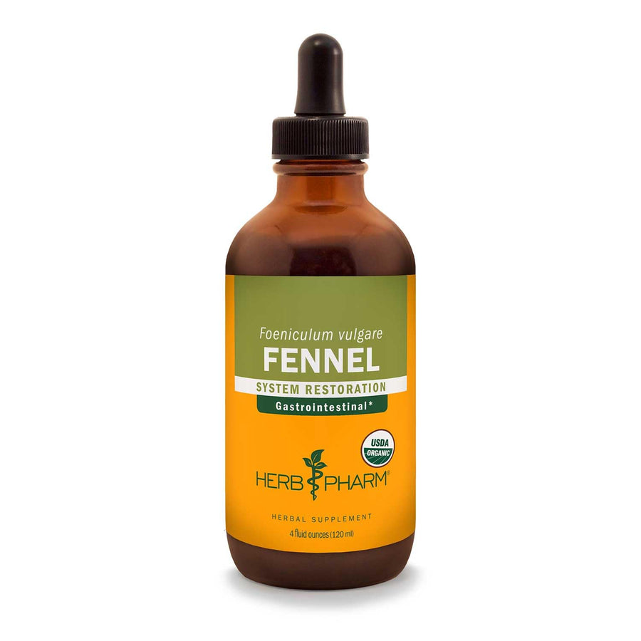 Certified Organic Fennel Liquid Extract for Digestive System Support - 4 Ounce