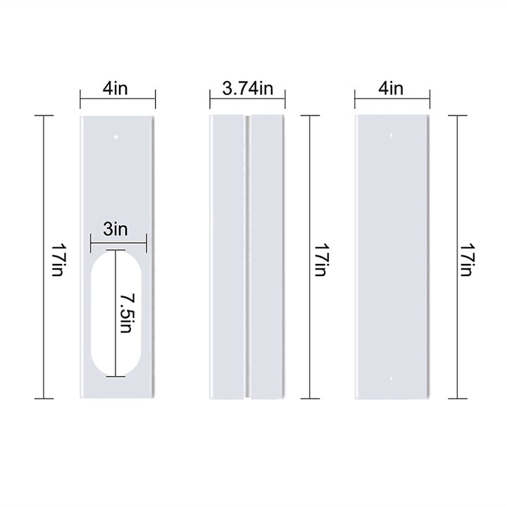 Mnwan 5.1 Inch Portable AC Window Kit, Adjustable Windo