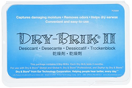 Dry-Brik® II Desiccant Blocks - 9 Blocks (3 Packs of 3 Blocks)| Replacement Moisture Absorbing Block for the Global II and Zephyr by Dry & Store | Hearing Device Dehumidifiers