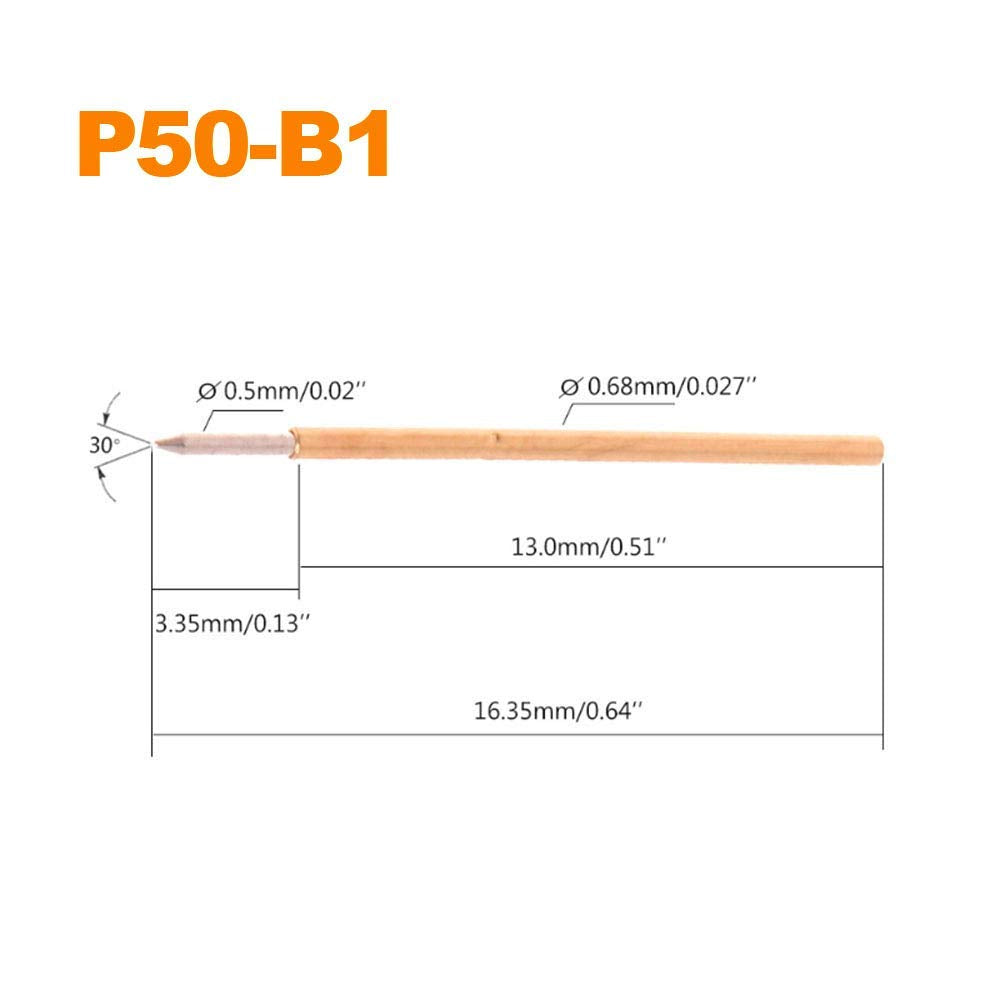 MEETOOT 100pcs P50-B1 Spring Test Probe Pogo Pin Test T