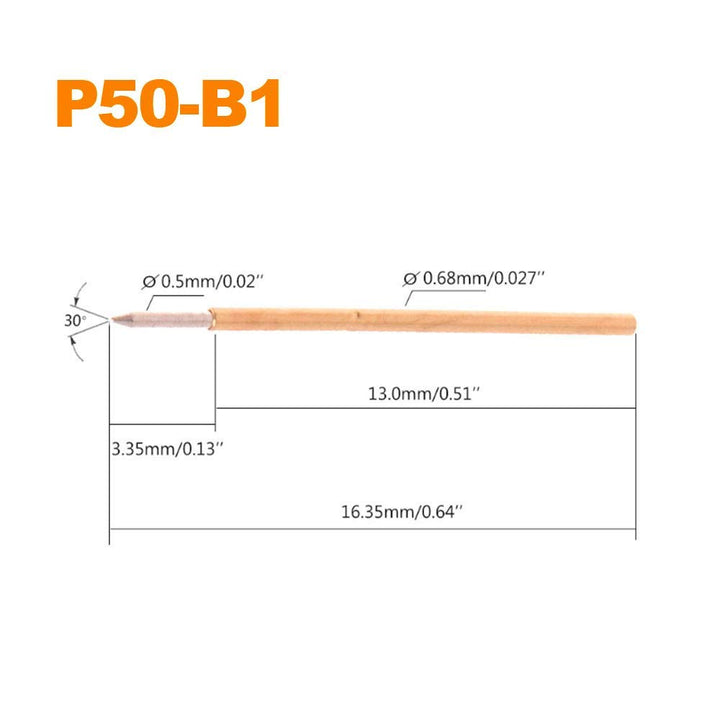 MEETOOT 100pcs P50-B1 Spring Test Probe Pogo Pin Test T