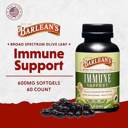 Olive Leaf Complex Softgels Immune Support Supplement with 90 mg Oleuropein Antioxidants, Concentrated Heart Health and Immunity Booster Pills, 60 Count