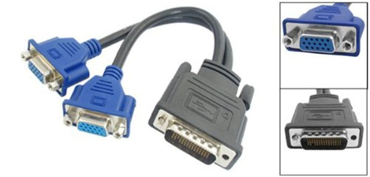 DMS-59 Pin Male to Dual VGA Female Y Splitter Video Card Adapter Cable