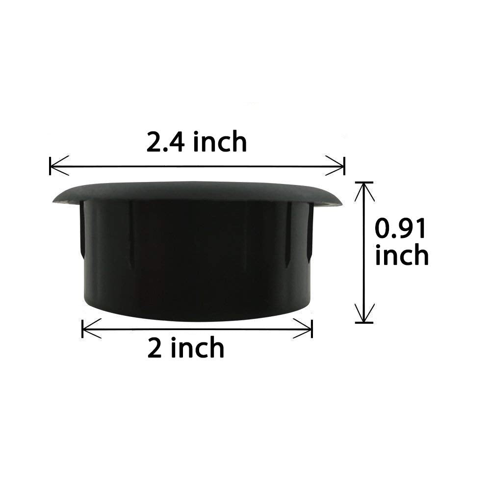 Desk Grommet 2 inch Black, Flexible Cable Grommet, 2 inch Grommet 5 Pack, Desk Hole Cover for Cables