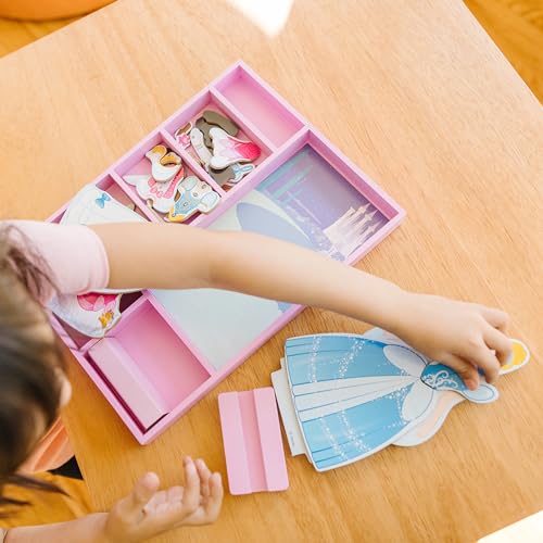 Melissa &amp; Doug Disney Cinderella Magnetic Dress-Up Wooden Pretend Play Set (30+ pcs) - Toys, Princess Dress Up Doll For Preschoolers And Kids Ages 3+