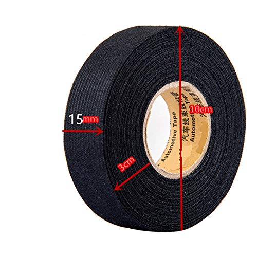 Wire Loom Harness Tape, Wiring Harness Cloth Tape, Adhesive Fabric Tape for Automobile ,Wire harnessing Noise Damping Heat Proof(15 mm x 15 m)