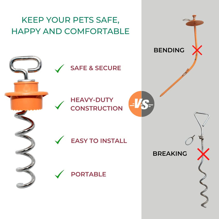 IntelliLeash Intelli-Stayk: 4 Diameter with Exclusive Surface-Lock Technology for Pulling and Bending Prevention