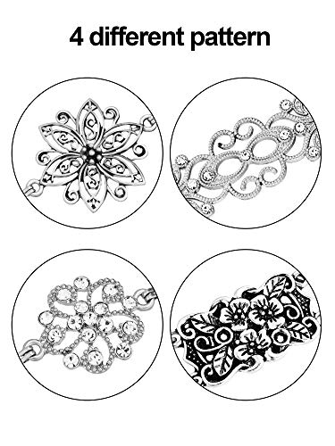 Gejoy 4 Pieces Vintage Sweater Shawl Clip Dresses Cardigan Collar Clip sliver Flower Clip for Women clothing