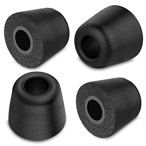 [6 Pairs] Earphone Tips New Bee 12pcs Replacement Earbud Tips Blocking Out Ambient Noise Memory Foam Earbuds Inner 4.9mm for in-Ear Headphones with 5mm-7mm Tips (Black, S/M/L)