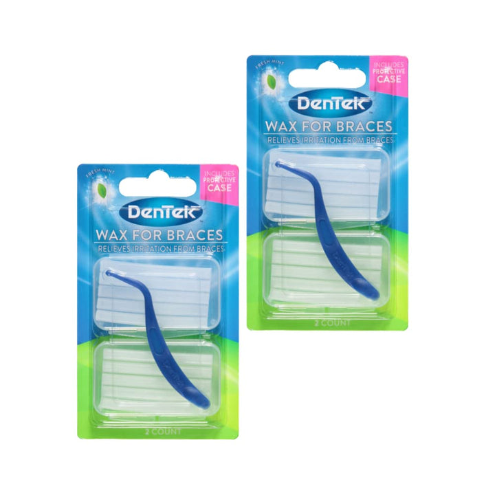 Dentek Wax For Braces Fresh Mint Twin Pack (2 Pack)