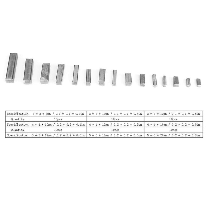 140PCS Drive Shaft Key - Professional Parallel Drive Shaft Key Round Ended Feather Key