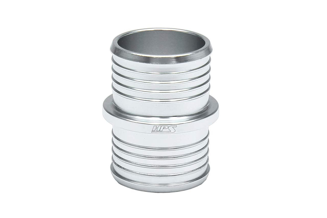 HPS AHU-150-SL 1.5 Billet 6061 Aluminum Joiner Hose Union Connector, 2 Length, Silver, 38mm OD