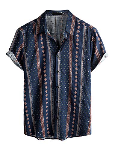 VATPAVE Mens Casual Hawaiian Floral Shirts Short Sleeve