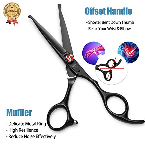 6 Inch Hair Cutting Shears Kids Safety Rounded Tips Hair Scissors Professional Hairdressing Haircut Salon, Barbers, Children, Baby and Personal Home Usage, Japanese Stainless Steel Black