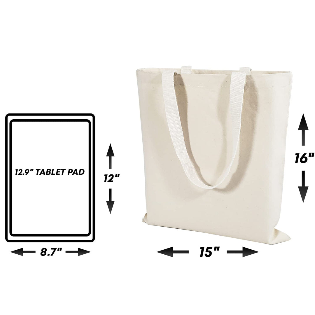 Personalized Initial Canvas Tote Bag, Sturdy Gift Tote Bags for Women (S)