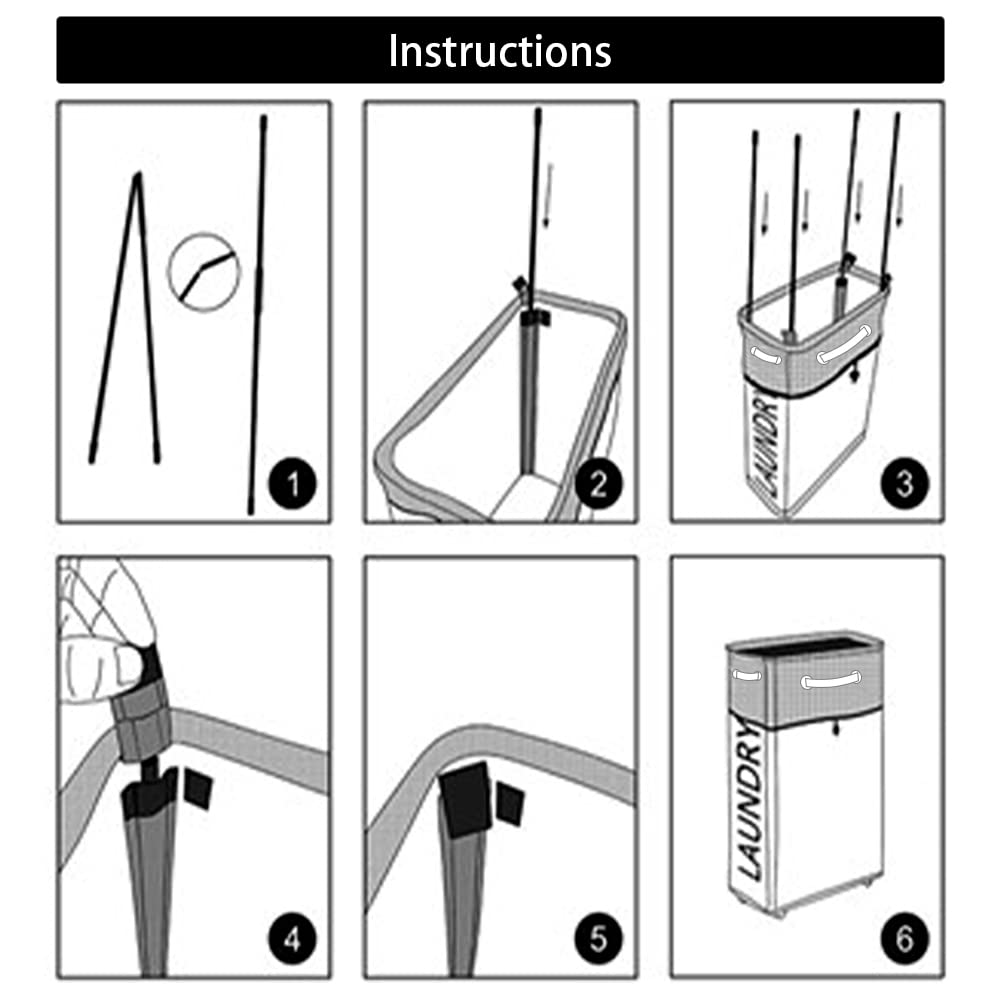 Slim rolling Laundry hamper Narrow cloth hamper Skinny laundry hamper with Wheels Waterproof Clothes hamper Fabric baskets for laundry(Beige plus light grey)