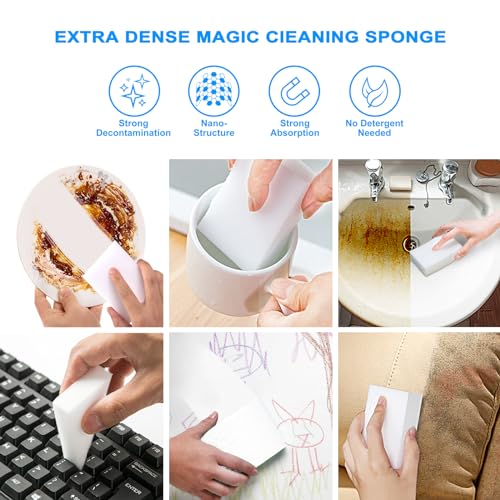 50 Pack Melamine Sponge, Magic Sponge Eraser, Durable M