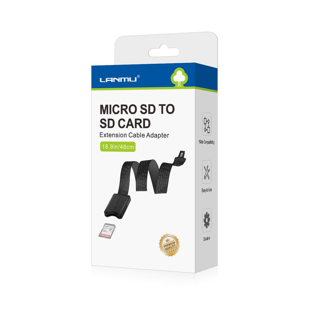 Micro SD to SD Card Extension Cable Adapter Flexible Extender Compatible with Ender 3 Pro/Ender 3/Ender 3 V2/Ender 5 Plus/5 Pro/CR-10S Pro/Anet A8 /Raspberry Pi (18.9in/48cm)