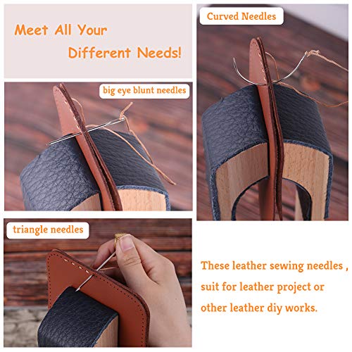 Leather Sewing Pony - Table Desktop Pony Horse Clamp with Big Eyes Sewing Needles Instruction Nail Files Replaceable Leather Patch for DIY Leather Hand Stitching