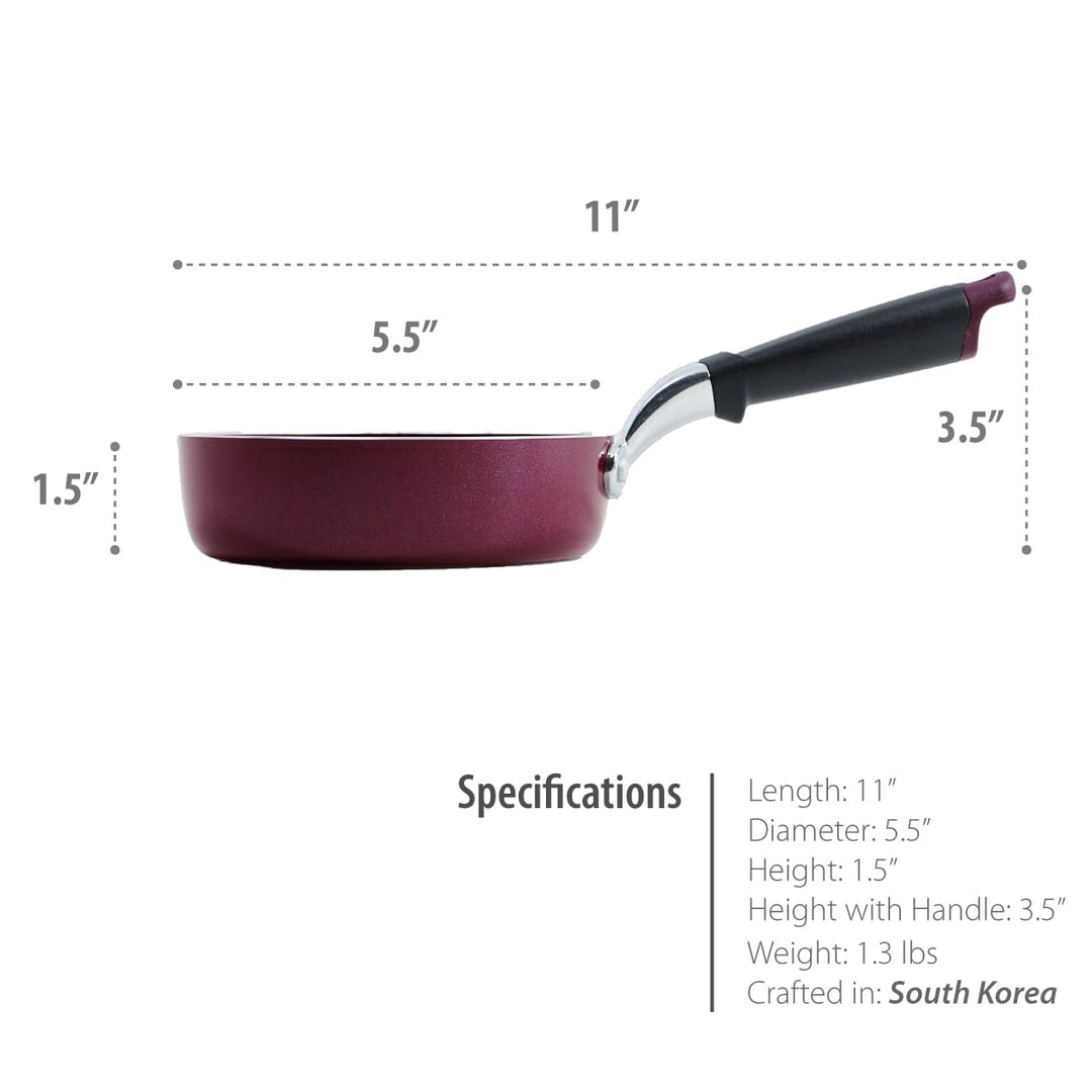 TECHEF - 5.5-Inch One Egg Frying Pan, Coated with New T