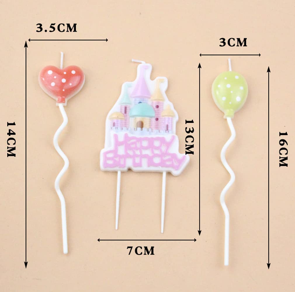 Castle Happy Birthday Candle Set,Fairy Tale Theme Baby 