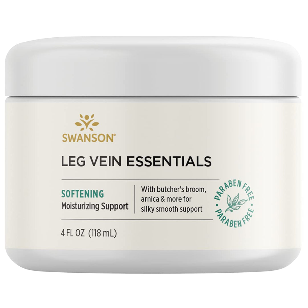 Leg Vein Essentials Cream - 4 fl Ounce (118 ml) - Supportive Cream for Healthy Leg Veins and Circulation