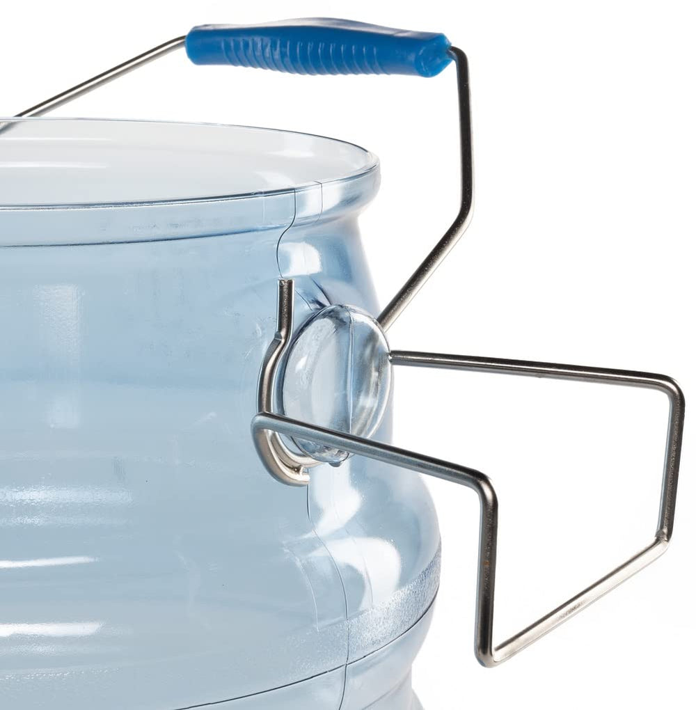 Saf-T-Ice Plastic Ice Tote, Ice Bucket with Drying and Storage Hook for Restaurants, Bars, Catering Events, Buffets, 6 Gallons, Blue