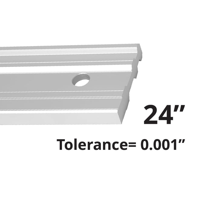 24 Inch Aluminum Straight Edge, Straight to within .001 Over 24 Length Machined Flat and Smooth Reference Edge, Precision Woodworking Tools for Table Saw, Jointers, and Planers (51025)