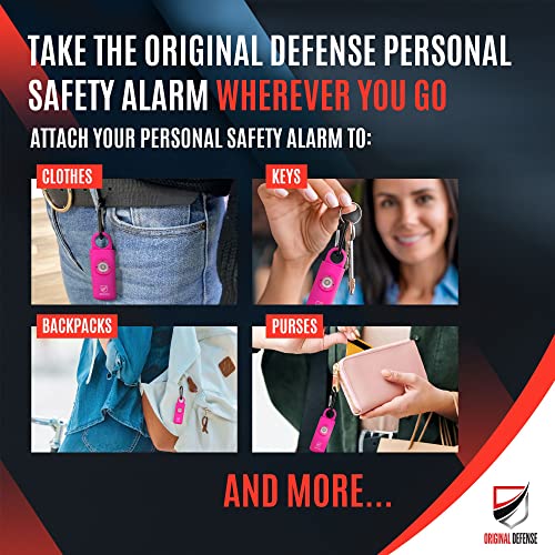 ® Siren Self Defense for Women - Personal Alarm for Women, Children, &amp; Elderly - Recommended by Police - 130 dB Loud Self Defense Keychain Siren with LED Strobe Light (Magenta)