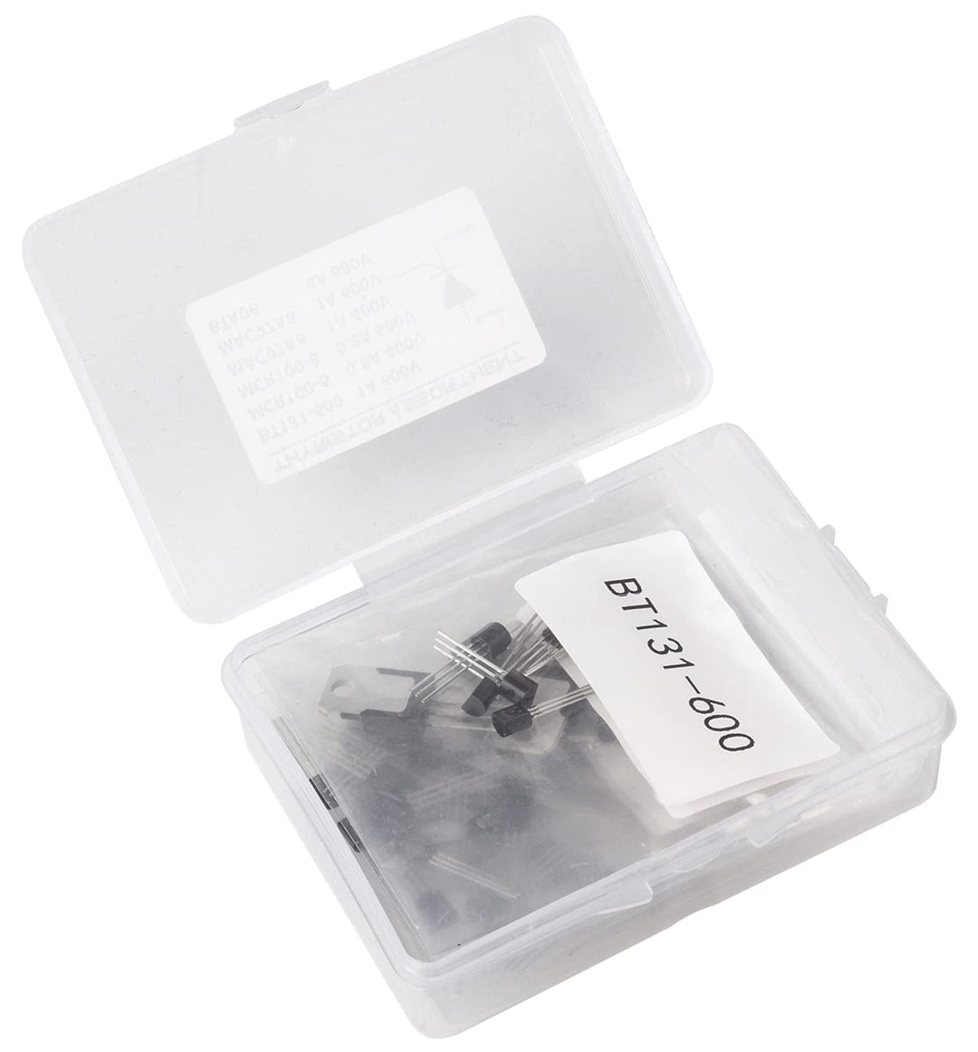 55 pcs Thyristor Assortment Kit Box, 6 Values, TO-92 BT131-600 MCR100-6 MCR 100-8 MAC97A6 MAC97A8, BTA06