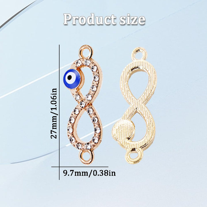 Evil Eyes Connector Charms, 30Pcs Infinity Symbol Rhine