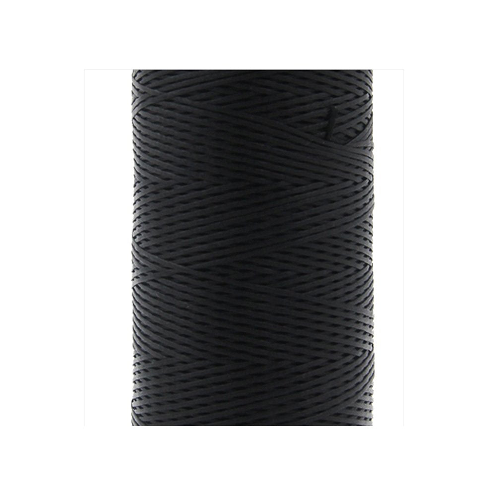 DIY Hand Work Waxed Lacing Tape Flat Leather Thread, 260m Spool Black