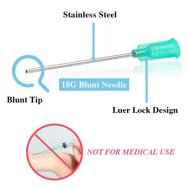 10pcs 5ml Syringe with 18Ga 1.5 Inches Blunt Tip Needles for Experiments, Industrial Use