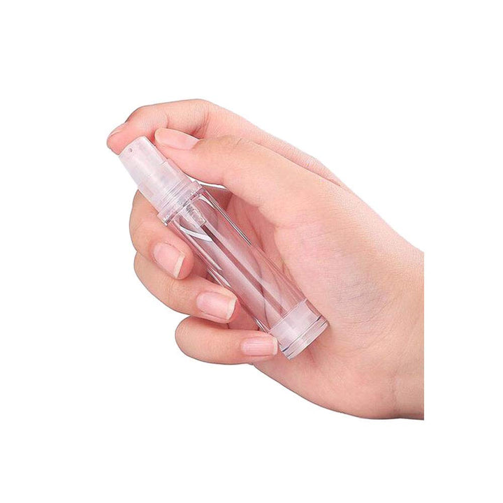12Pcs Transparent Airless Pump Press Bottle Portable Plastic Vacuum Bottle Empty Refillable Sample Travel Container Jars Vials Pots Makeup Holder for Lotion Essence Emulsion Foundation (5ml/0.17oz)