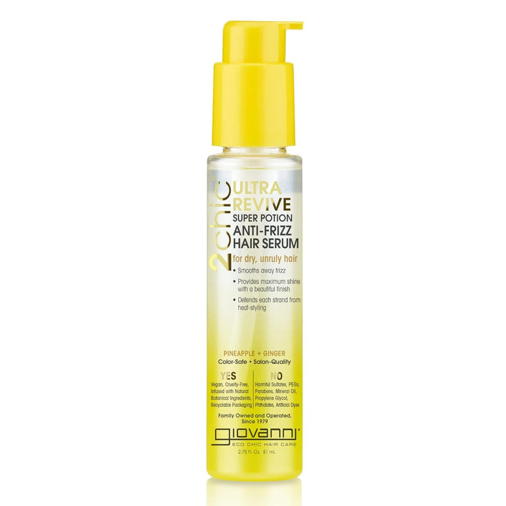 2chic Pineapple &amp; Ginger Ultra-Revive Super Potion Anti-Frizz Hair Serum, 2.75 Ounce