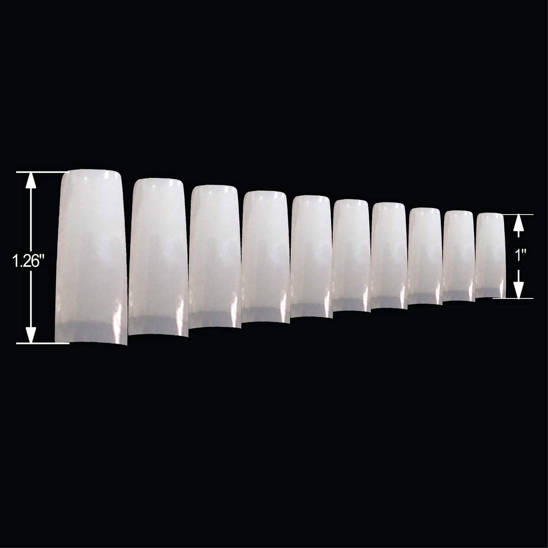 BE.YOU Beyou Natural Half-moon 500 Artificial Fake Nail Tips 11Sizes 27010 for Nail Salon Nail Shop