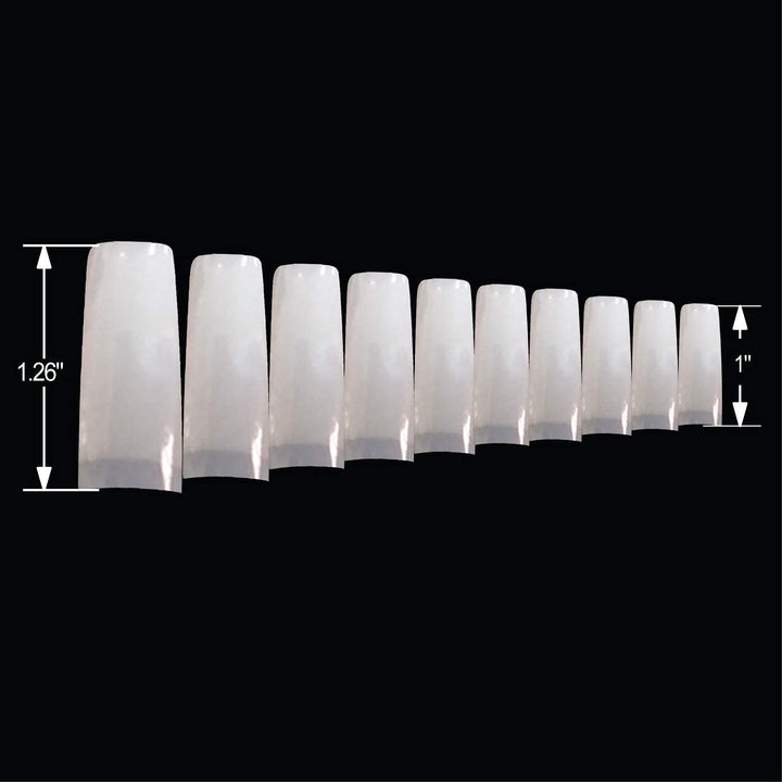 BE.YOU Beyou Natural Half-moon 500 Artificial Fake Nail Tips 11Sizes 27010 for Nail Salon Nail Shop