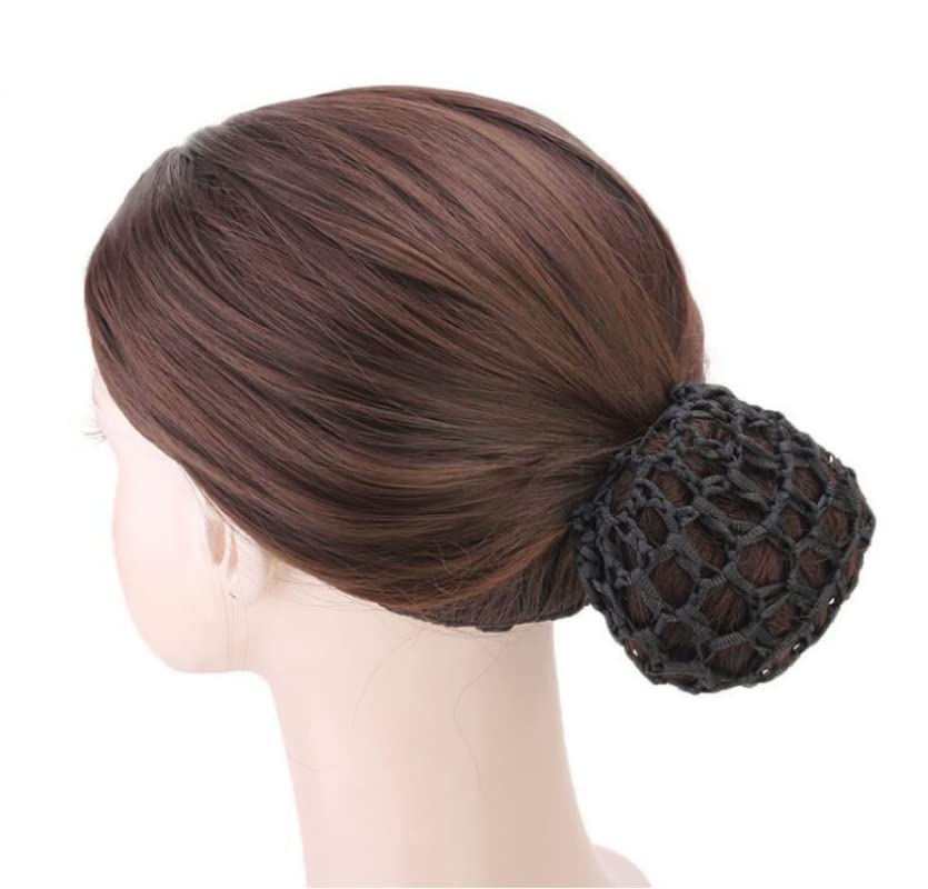 13pcs Women Girl Bun Cover Snood Hair Net Ballet Dance Skating Chic Crochet With Pearl (13pcs)