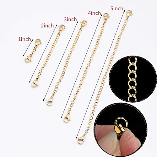 GBSTORE 5 Pcs Different Size Stainless Steel Necklace B