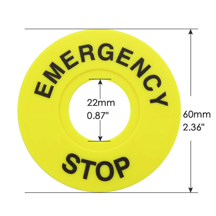 mxuteuk 10pcs 22mm Push Button Switch Emergency Stop Sign for Push Button Switch Replacement MXU-STOP