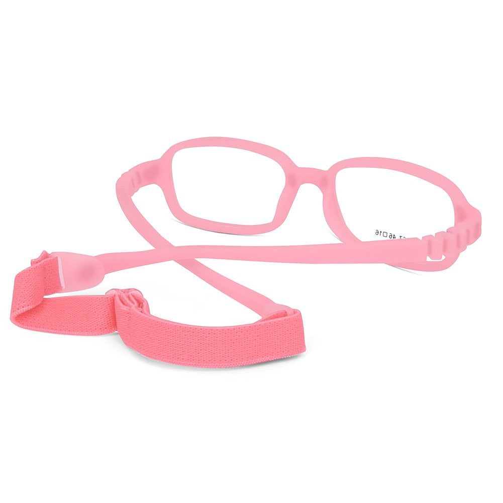 Children Optical Glasses Frame TR90 Flexible Bendable One-piece Safe Eyeglasses Girls Boys Square Pink