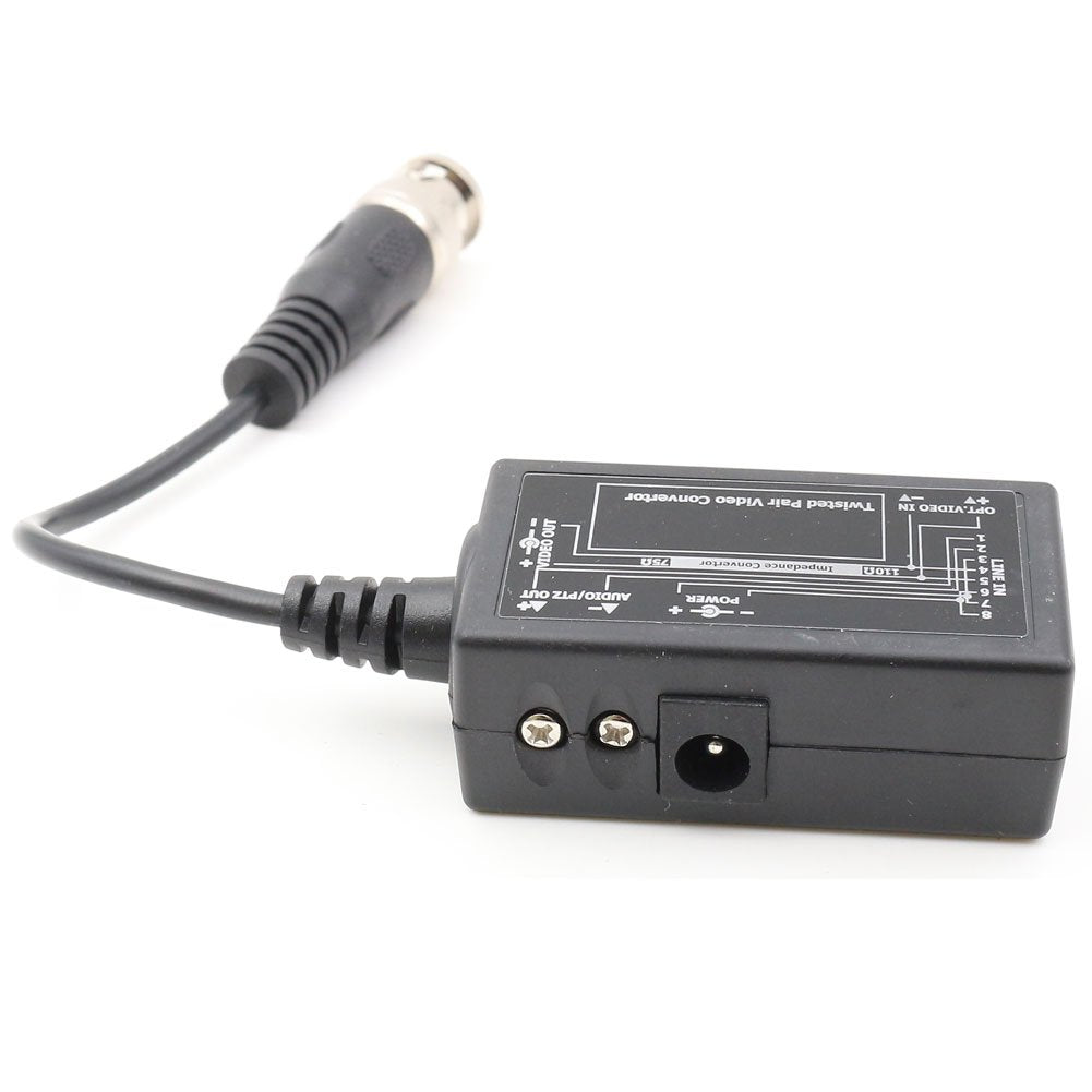 Passive Video Balun with Power BNC to RJ45 Adapter Cat5 / Cat6 Cable to BNC Male Network Transceiver for CCTV Security Surveillance Camera 1 Pair