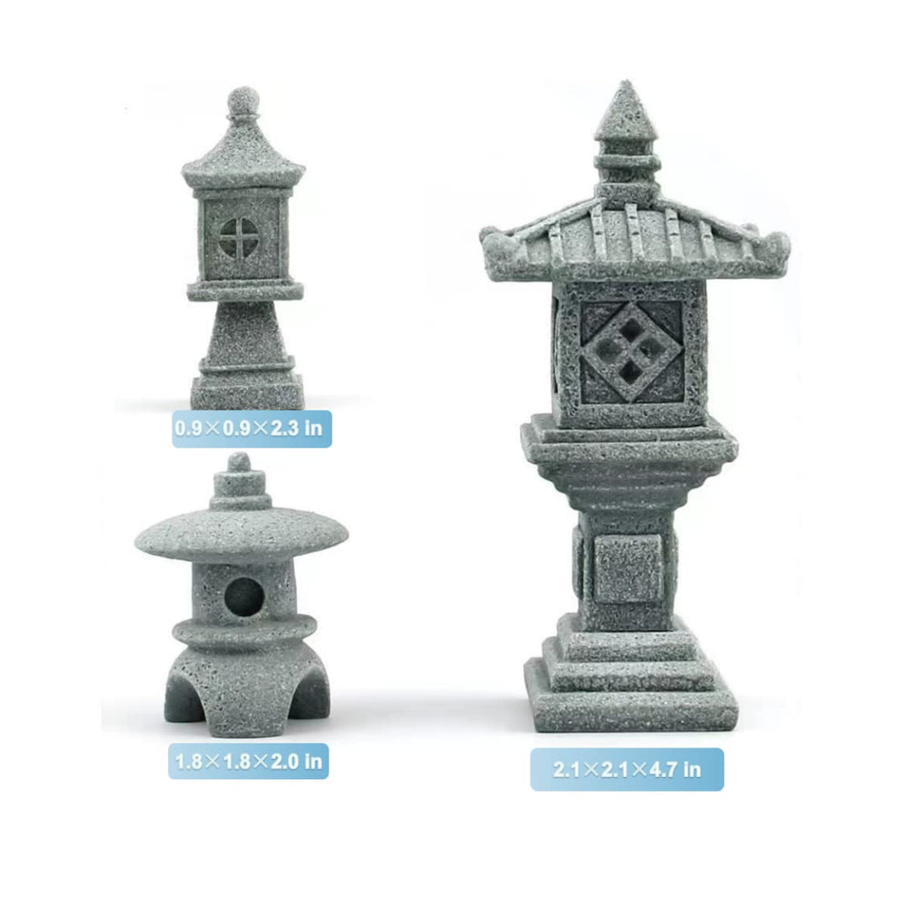 Miniature Fairy Garden Decoration Set,3 Japanese Lantern,10 Stepping Stone Mini Fairy Decor for Garden & Patio Micro Landscape Yard Bonsai Decoration