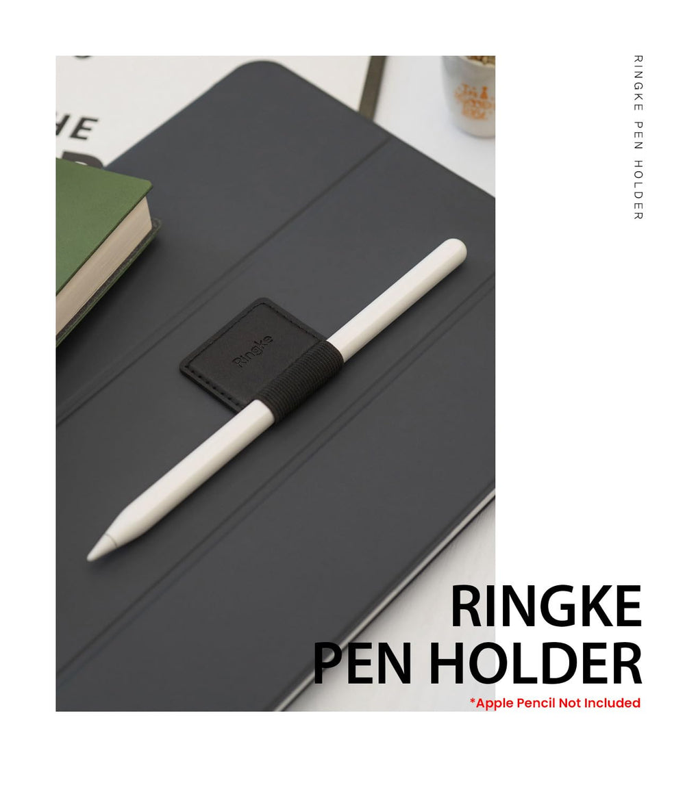 Pen Holder for Apple Pencil, Journal, Notebooks, and More - 3M Self Adhesive PU Leather Durable Pen Loop with Elastic (3 PACK) - Black