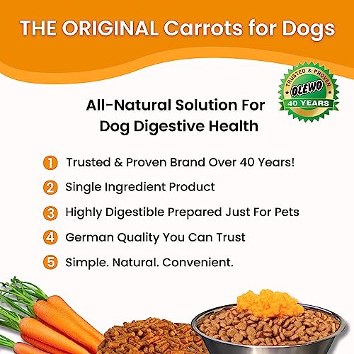 Original Carrots for Dogs – Fiber for Perfect Poop, Dog Food Toppers for Picky Eaters, Natural Skin & Coat Support, Multivitamin, Probiotics for Digestive and Gut Health, 5.5 lbs