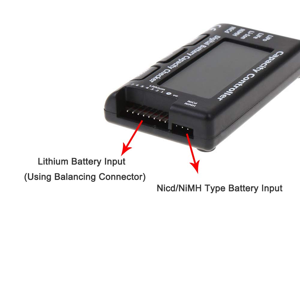 RC Cellmeter 7 Digital Battery Capacity Checker Lipo Battery Tester RC Battery Voltage Tester for LiPo/Li-ion/Nicd/NiMH Cell Meter Battery Checker Tester