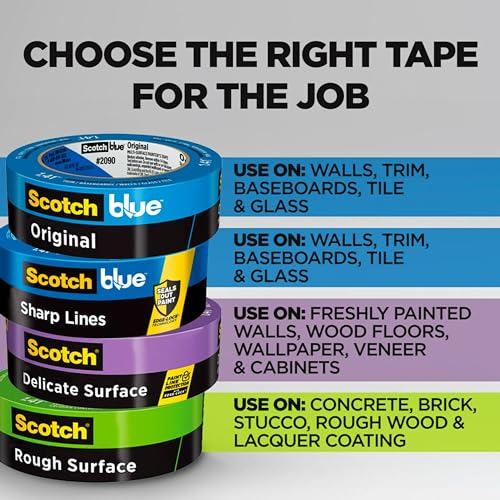 Original Multi-Surface Painter&#39;s Tape, 0.70 Inches x 60 Yards, 1 Roll, Blue, Paint Tape Protects Surfaces and Removes Easily, Multi-Surface Painting Tape for Indoor and Outdoor Use