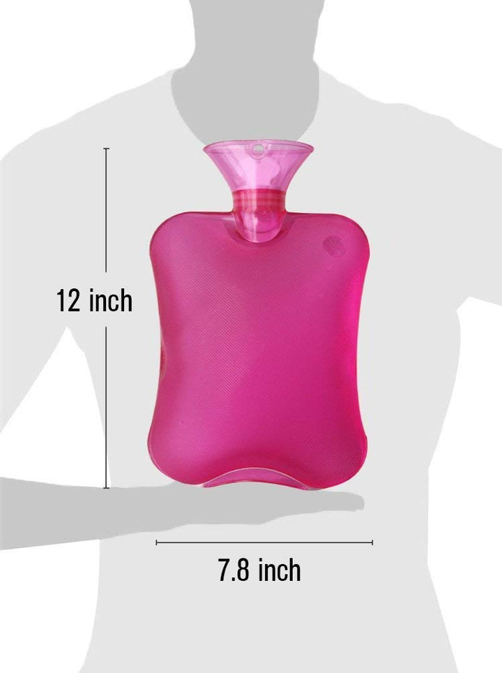 Attmu Premium Classic Rubber Hot Water Bottle, Transpar