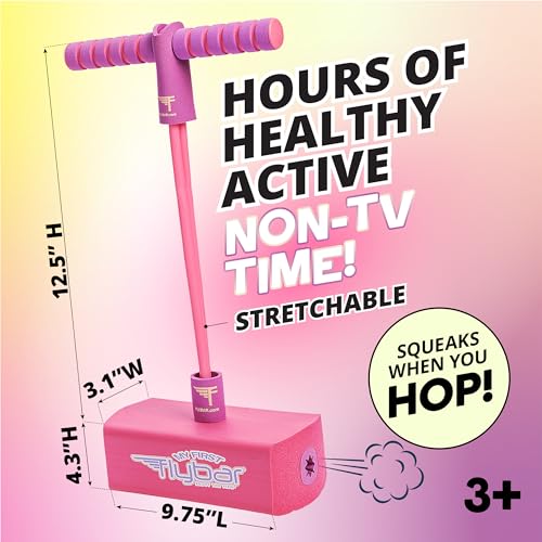 My First Foam Pogo Jumper for Kids Fun and Safe Pogo Stick for Toddlers, Durable Foam and Bungee Jumper for Ages 3 and up, Supports up to 250lbs (Pink)